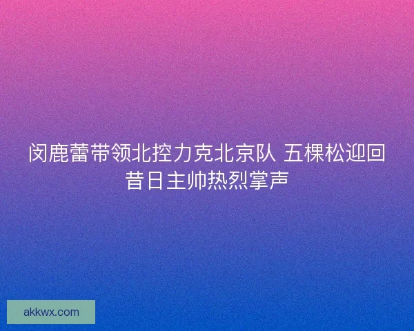 闵鹿蕾带领北控力克北京队 五棵松迎回昔日主帅热烈掌声